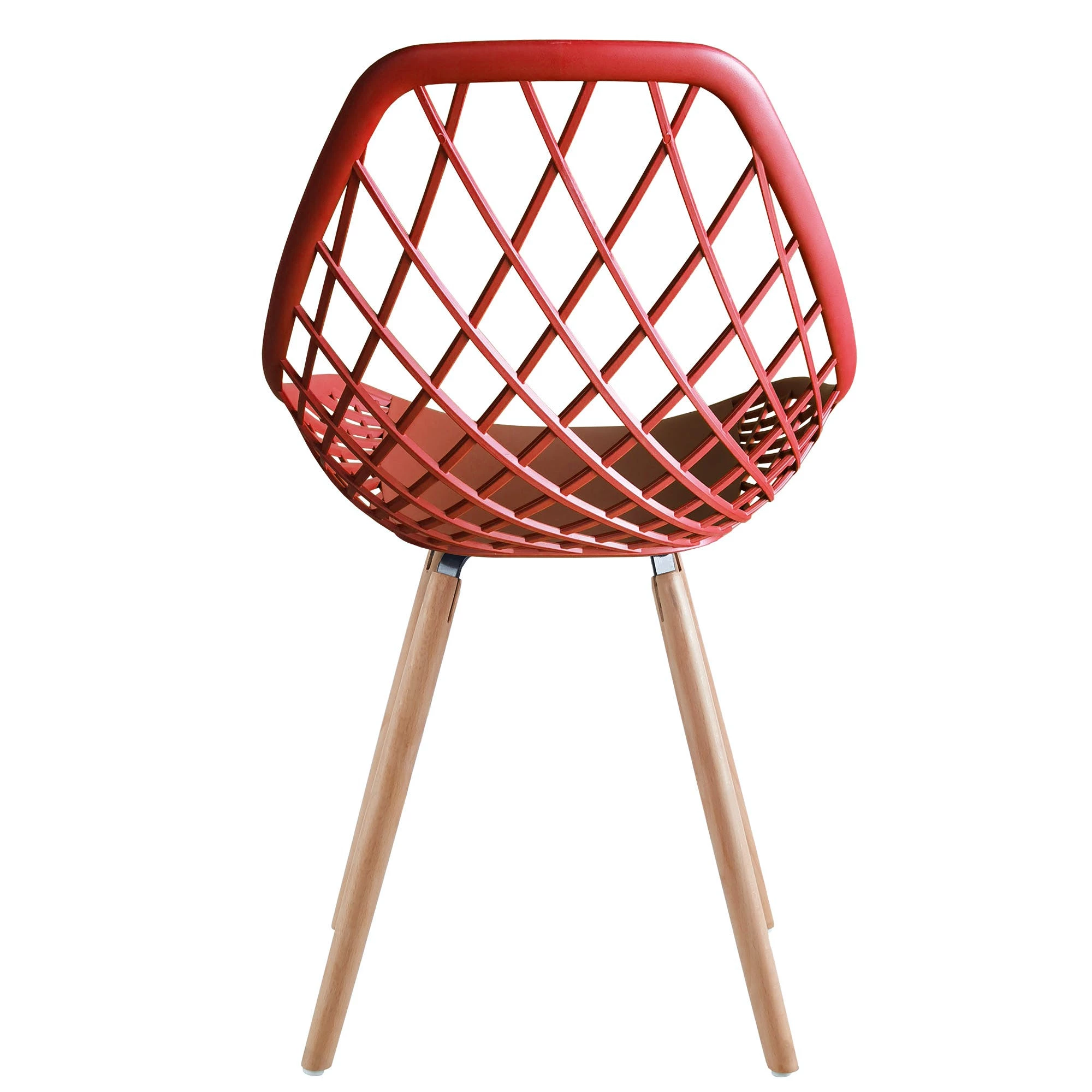 Null 2er 4er Set Design Kunststoffstuhl Küchenstuhl Esszimmerstuhl Gartenstuhl Stuhl Holzbein 2 St. Bordeaux – Bild 7