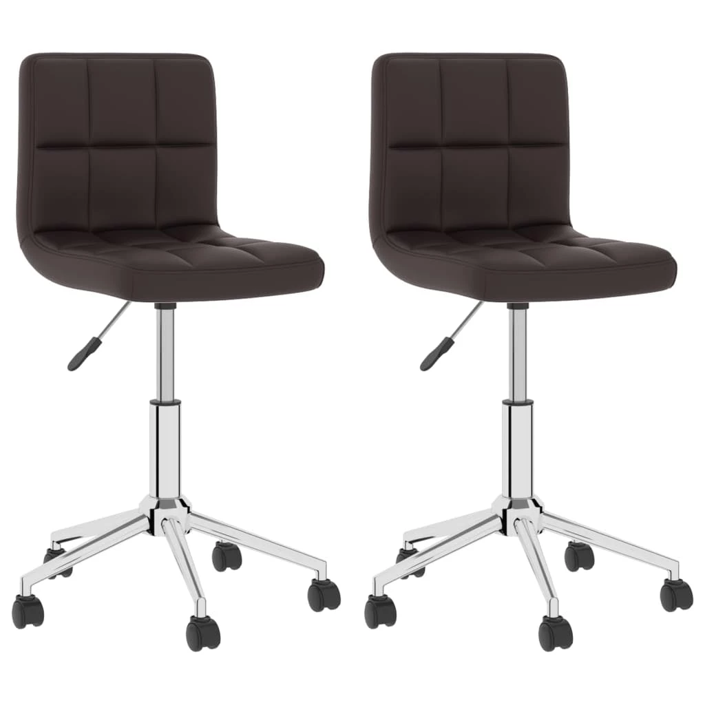 Null VidaXL Esszimmerstühle 6 Stk. Drehbar Braun Kunstleder – Bild 5