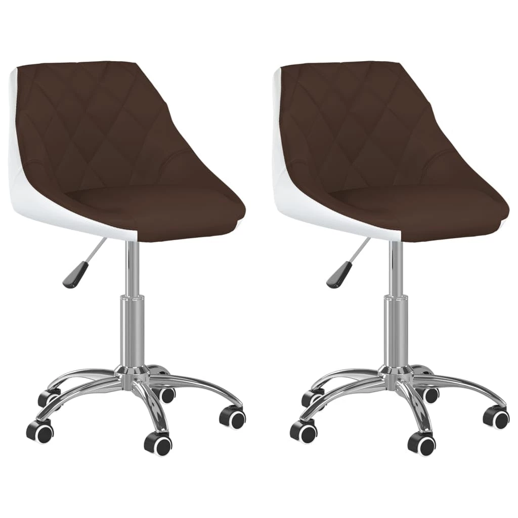 Null VidaXL Esszimmerstühle 2 Stk. Drehbar Braun Kunstleder – Bild 5
