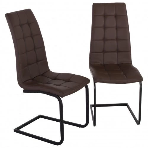 Null Raburg Louming 2er Set Freischwinger MARGIE, Stoff, Braun, Gestell: Schwarz – Bild 4