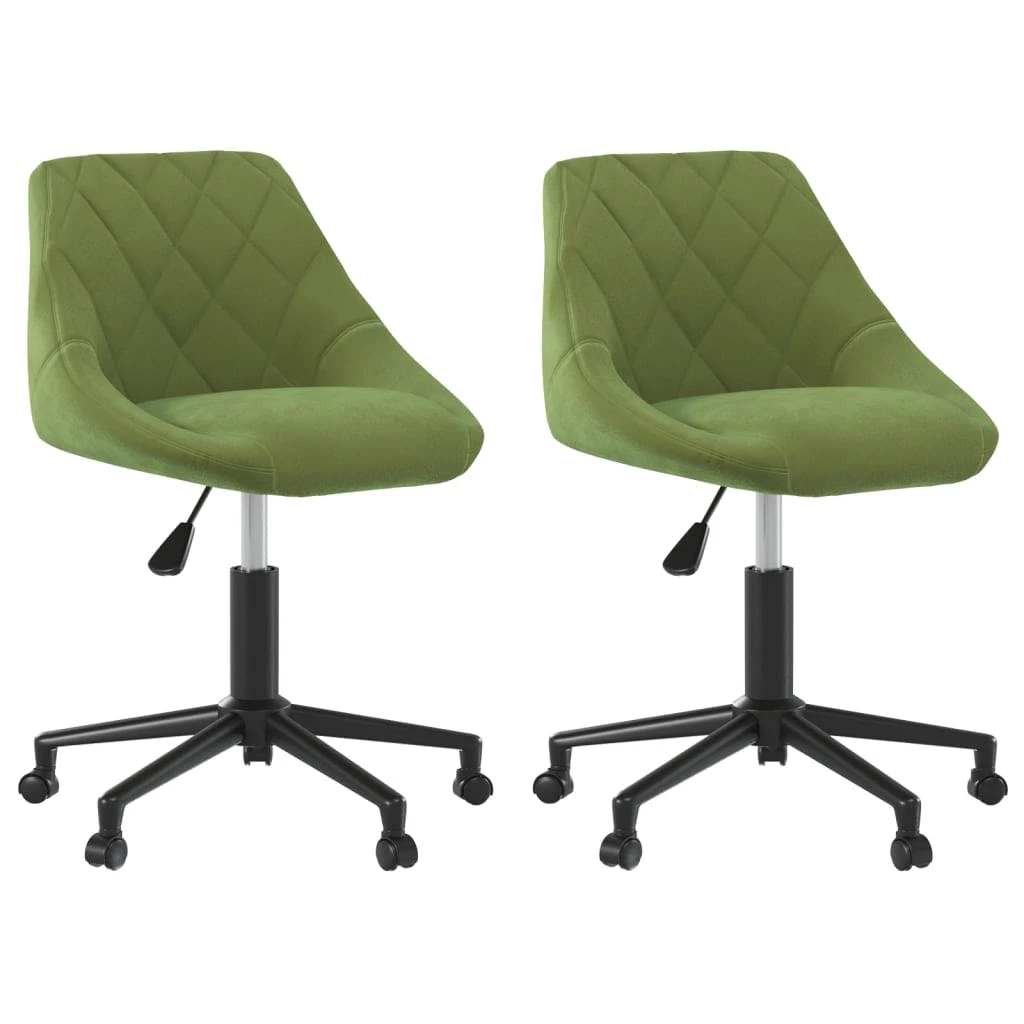 Null VidaXL Esszimmerstühle 2 Stk. Drehbar Hellgrün Samt – Bild 2