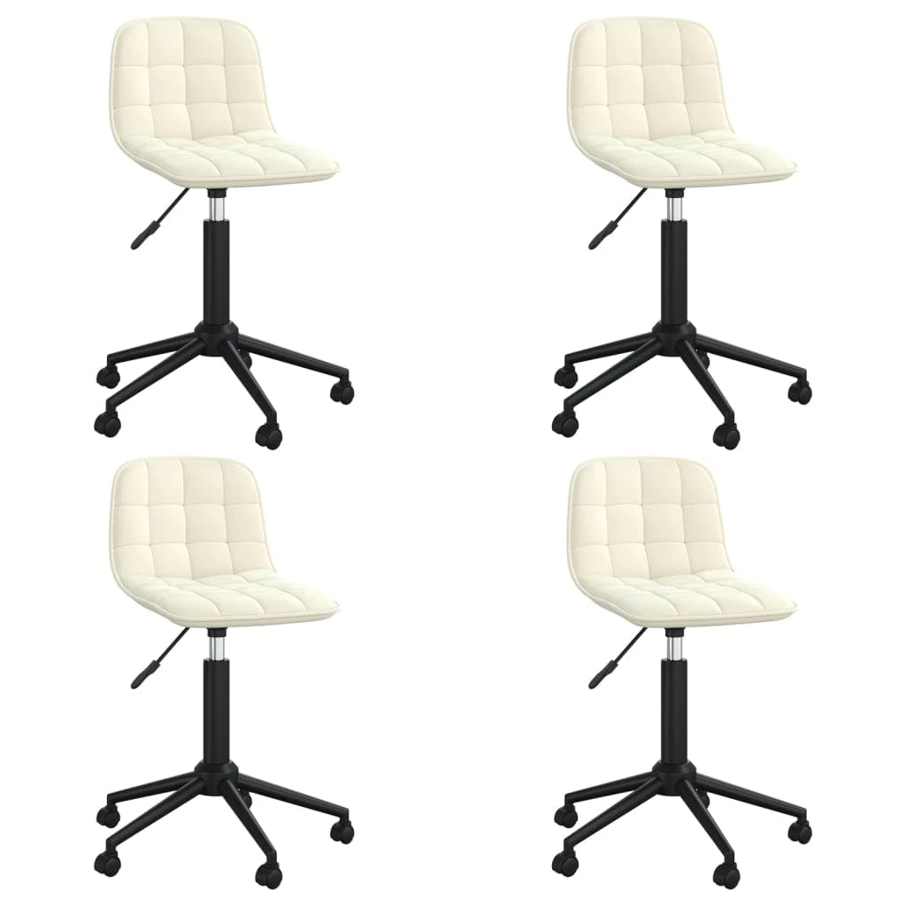 Null VidaXL Esszimmerstühle 4 Stk. Drehbar Creme Samt