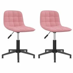 Null VidaXL Esszimmerstühle 2 Stk. Drehbar Rosa Samt
