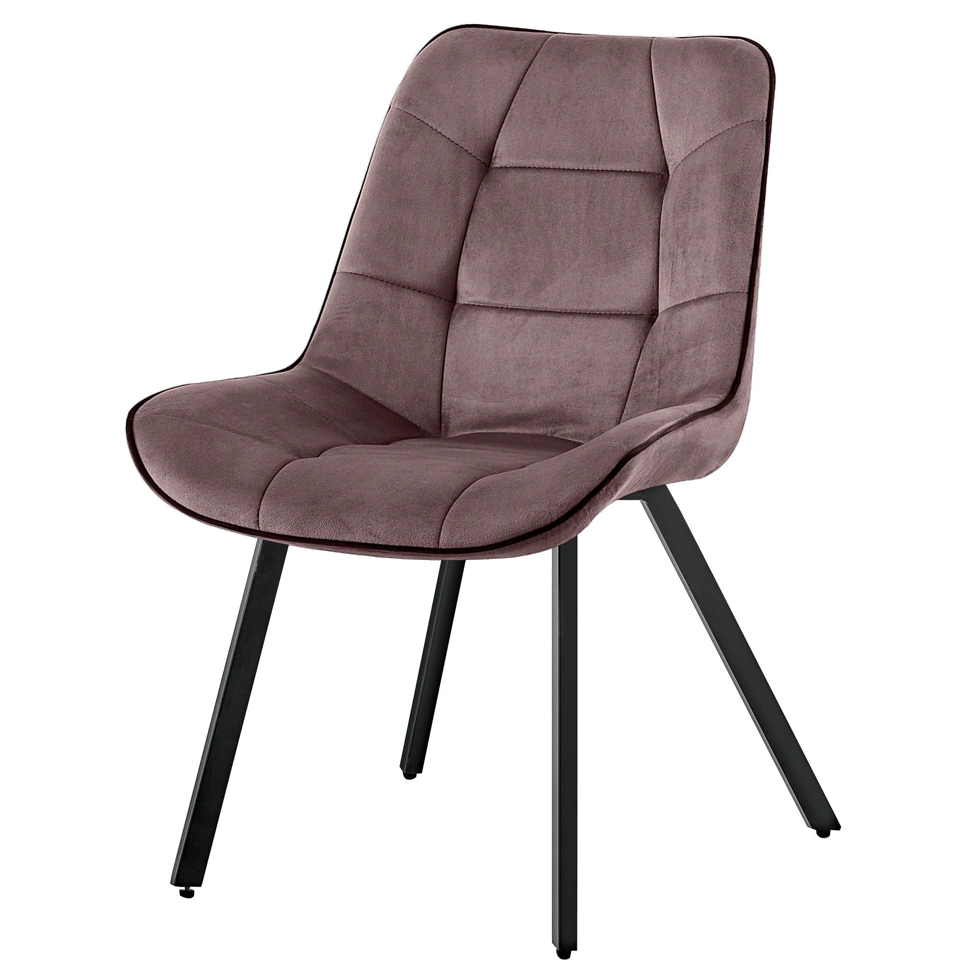 Null Samtstühle Stoffstühle Polsterstuhl Esszimmerstühle Küchenstühle Aus Samt Metallbeine 1 St. Bordeaux – Bild 5