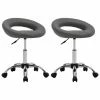 Null VidaXL Esszimmerstühle 2 Stk. Drehbar Grau Kunstleder