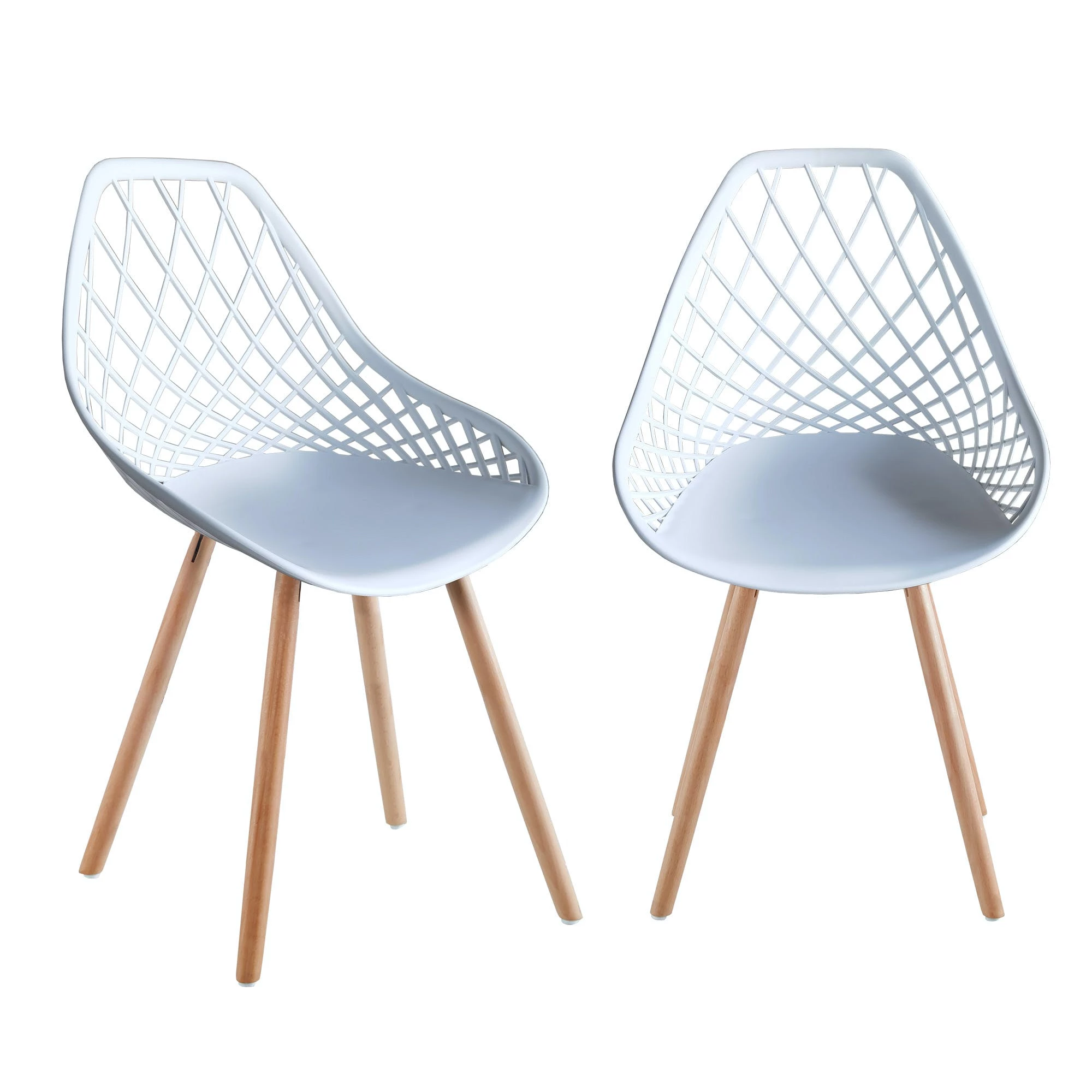 Null 2er 4er Set Design Kunststoffstuhl Küchenstuhl Esszimmerstuhl Gartenstuhl Stuhl Holzbein 2 St. Bordeaux – Bild 2