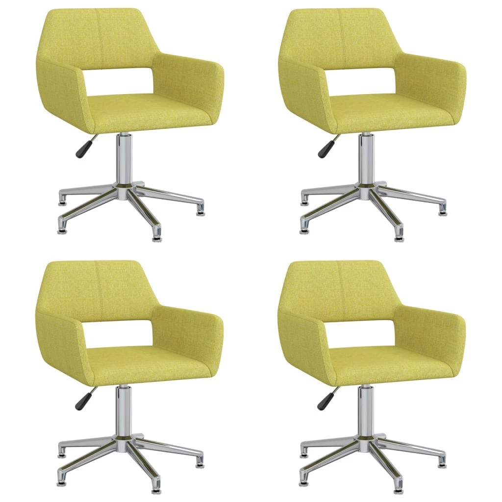 Null VidaXL Esszimmerstühle 4 Stk. Drehbar Grün Stoff – Bild 4