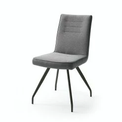 Null Stuhl Alessia E Grau Im 2er Set 4-Fuß Gestell Oval Konisch Anthrazit