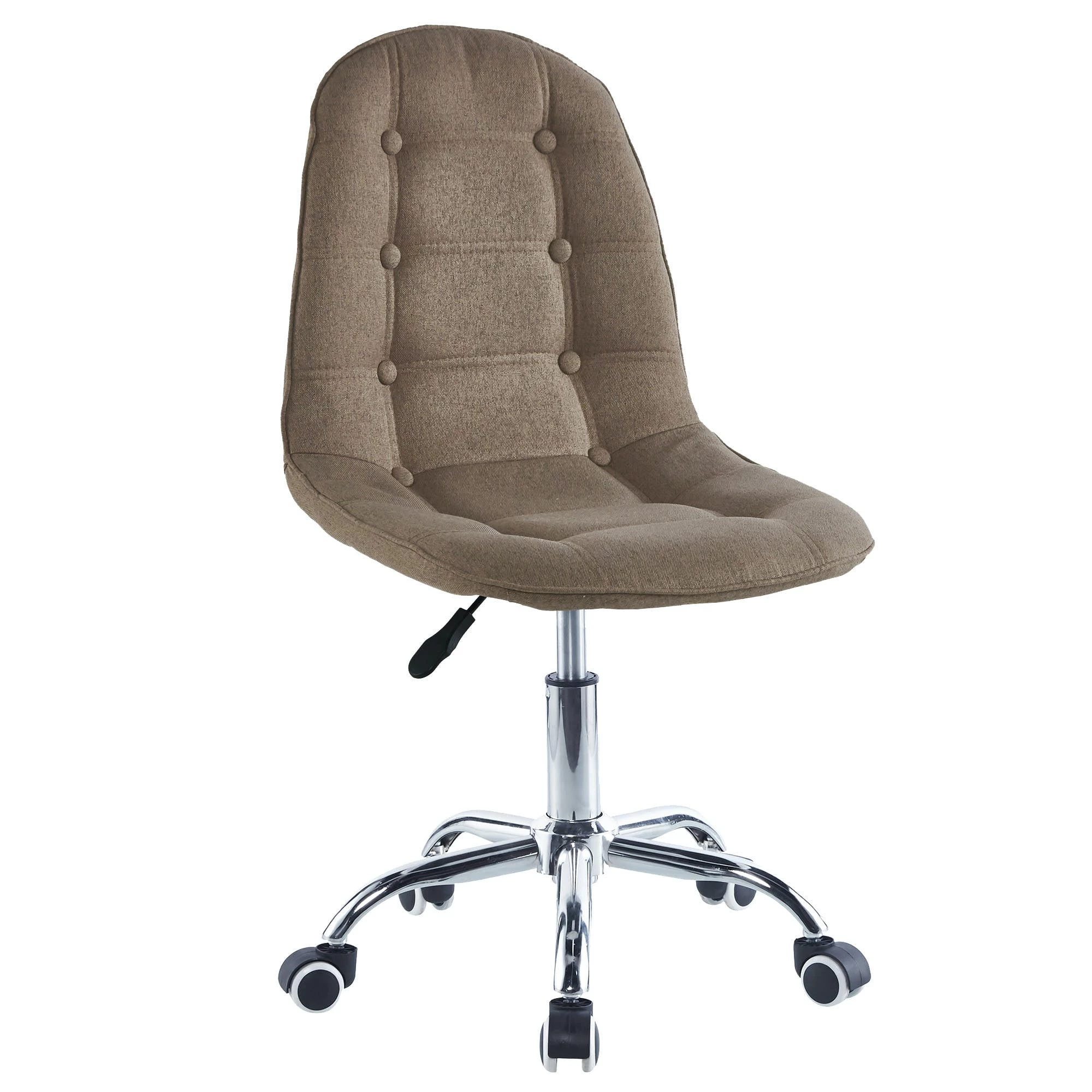 Null Esszimmerstuhl Stoff - Leinen Wohnzimmerstuhl Küchenstuhl Drehstuhl Stühle 1 St. Braun