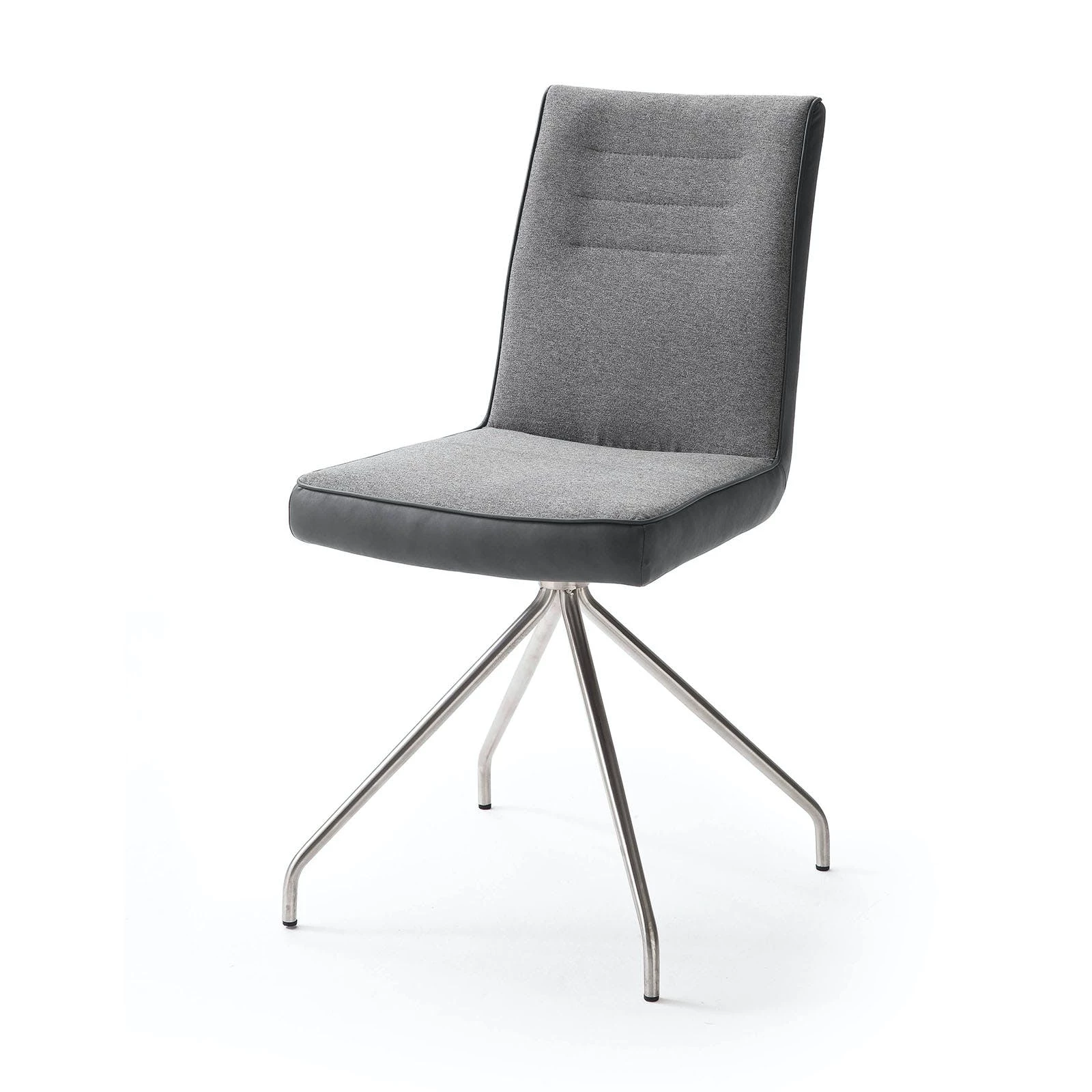 Null Stuhl Alessia H Vintage Braun Im 2er Set Stativgestell Rund Edelstahl – Bild 5