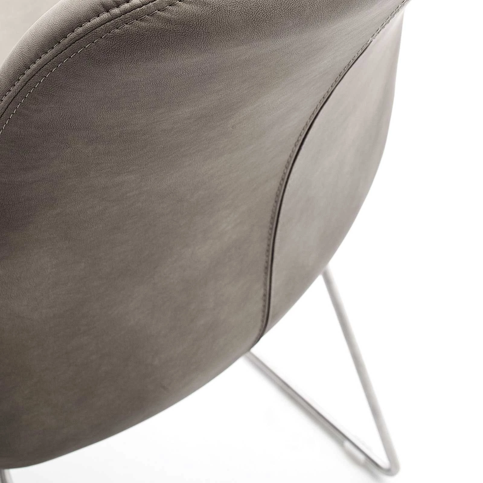 Null Armlehnstuhl 2er Set In Braun X- Kufengesgtell In Anthrazit Lackiert – Bild 7