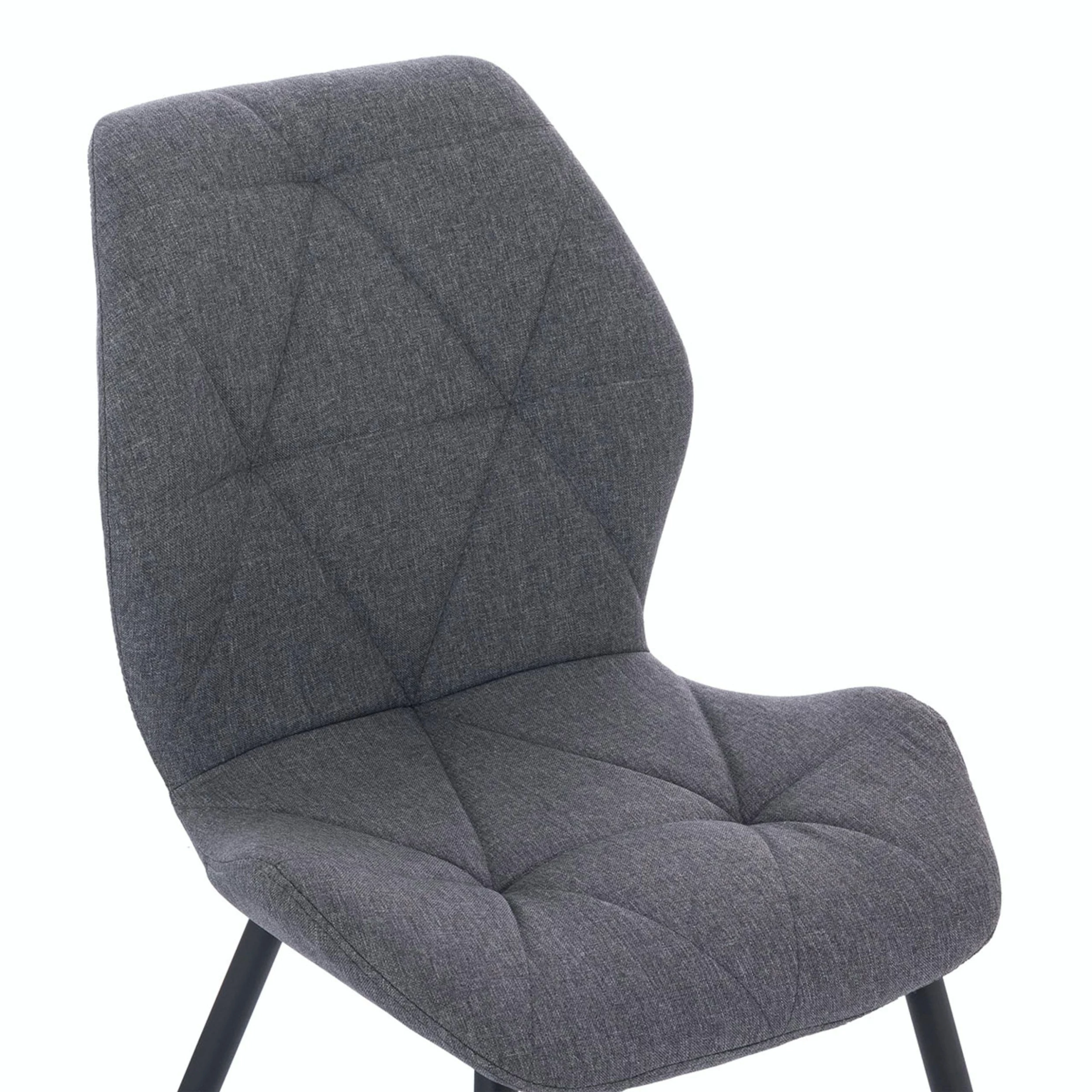 Null SVITA JAMIE 2er Set Esszimmerstuhl Polsterstuhl Ohne Armlehnen Stoff Dunkelgrau – Bild 6