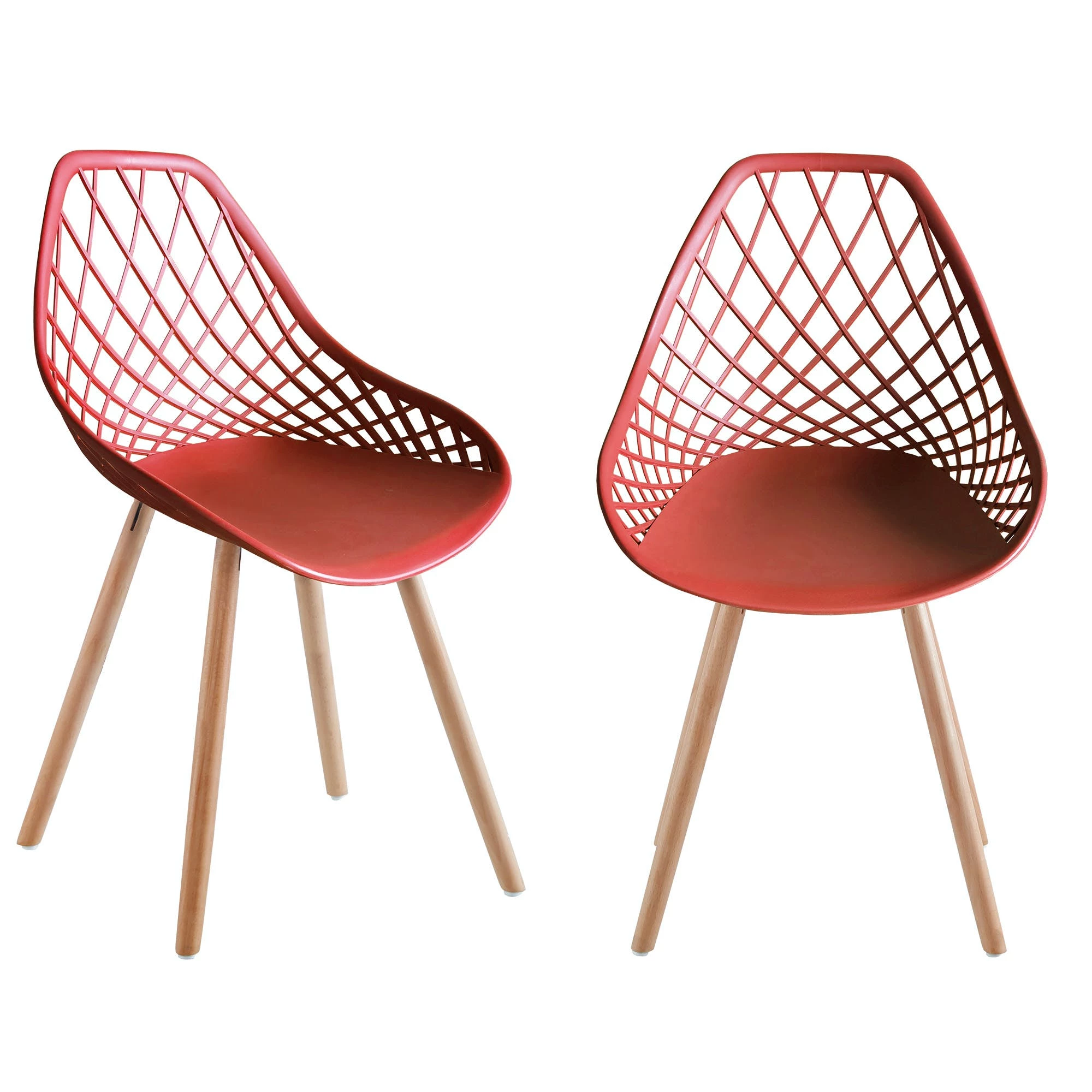 Null 2er 4er Set Design Kunststoffstuhl Küchenstuhl Esszimmerstuhl Gartenstuhl Stuhl Holzbein 2 St. Weiß – Bild 2