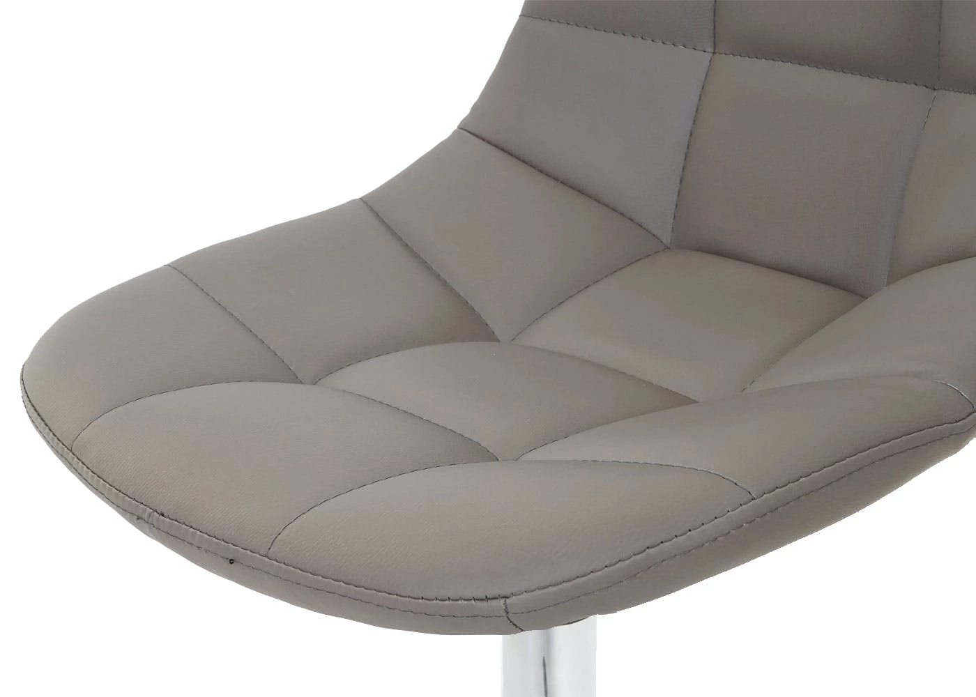 Null Esszimmerstuhl HWC-A60, Stuhl Drehstuhl, Retro 50er Jahre Design ~ Kunstleder Taupe-grau, Chromfuß – Bild 5