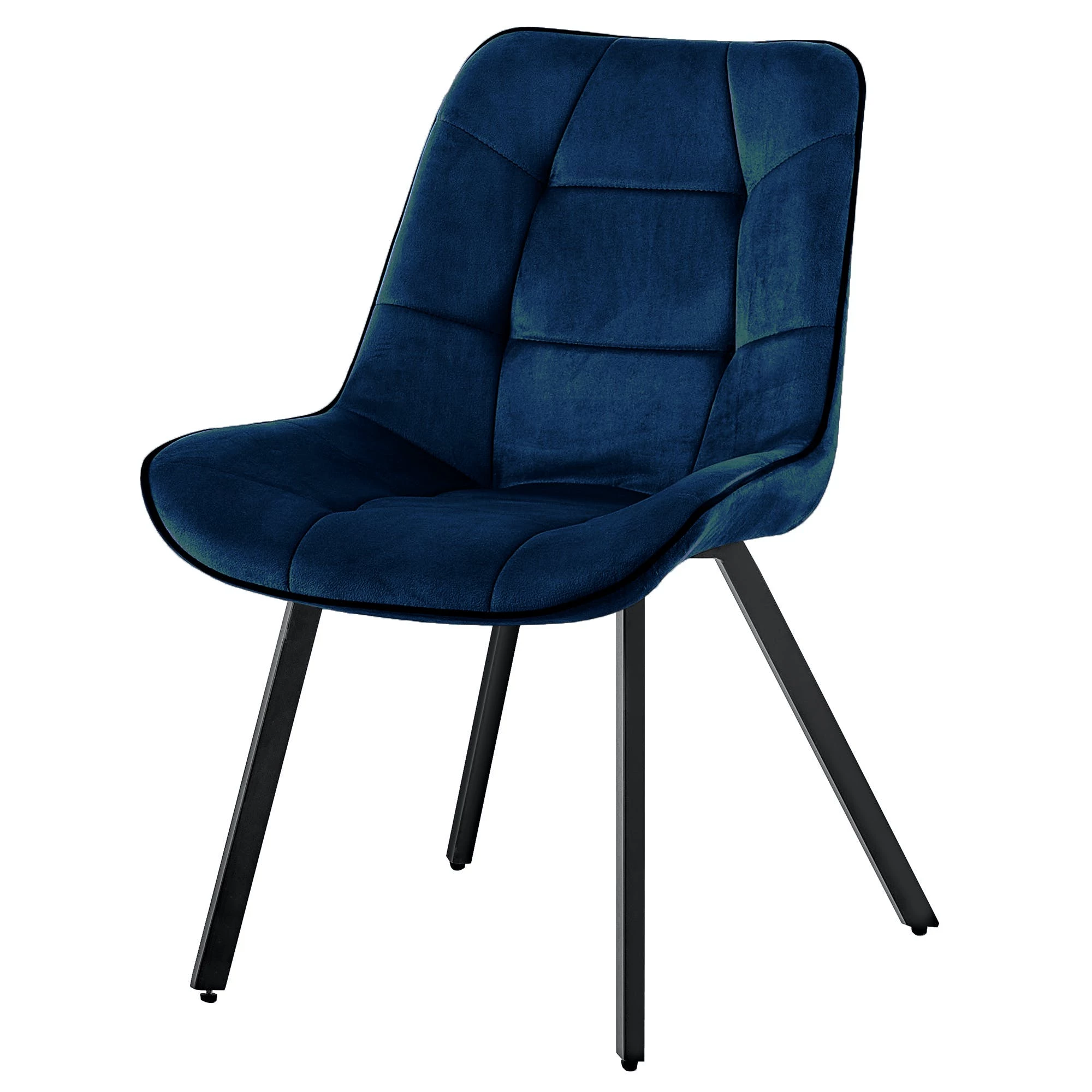 Null Samtstühle Stoffstühle Polsterstuhl Esszimmerstühle Küchenstühle Aus Samt Metallbeine 1 St. Dunkelblau