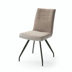 Null Stuhl Alessia E Taupe Im 2er Set Und 4 Fuß Gestell Oval Konisch Anthrazit