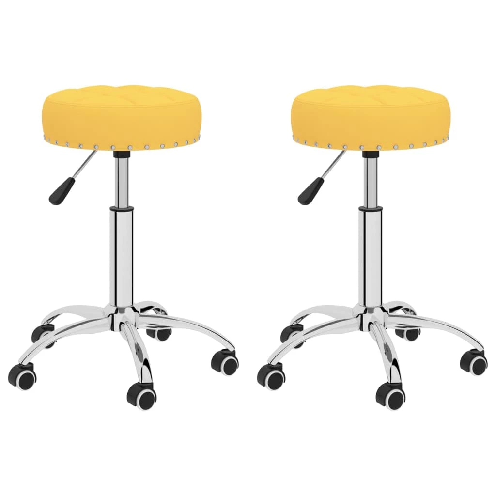 Null VidaXL Esszimmerstühle 2 Stk. Drehbar Senfgelb Stoff