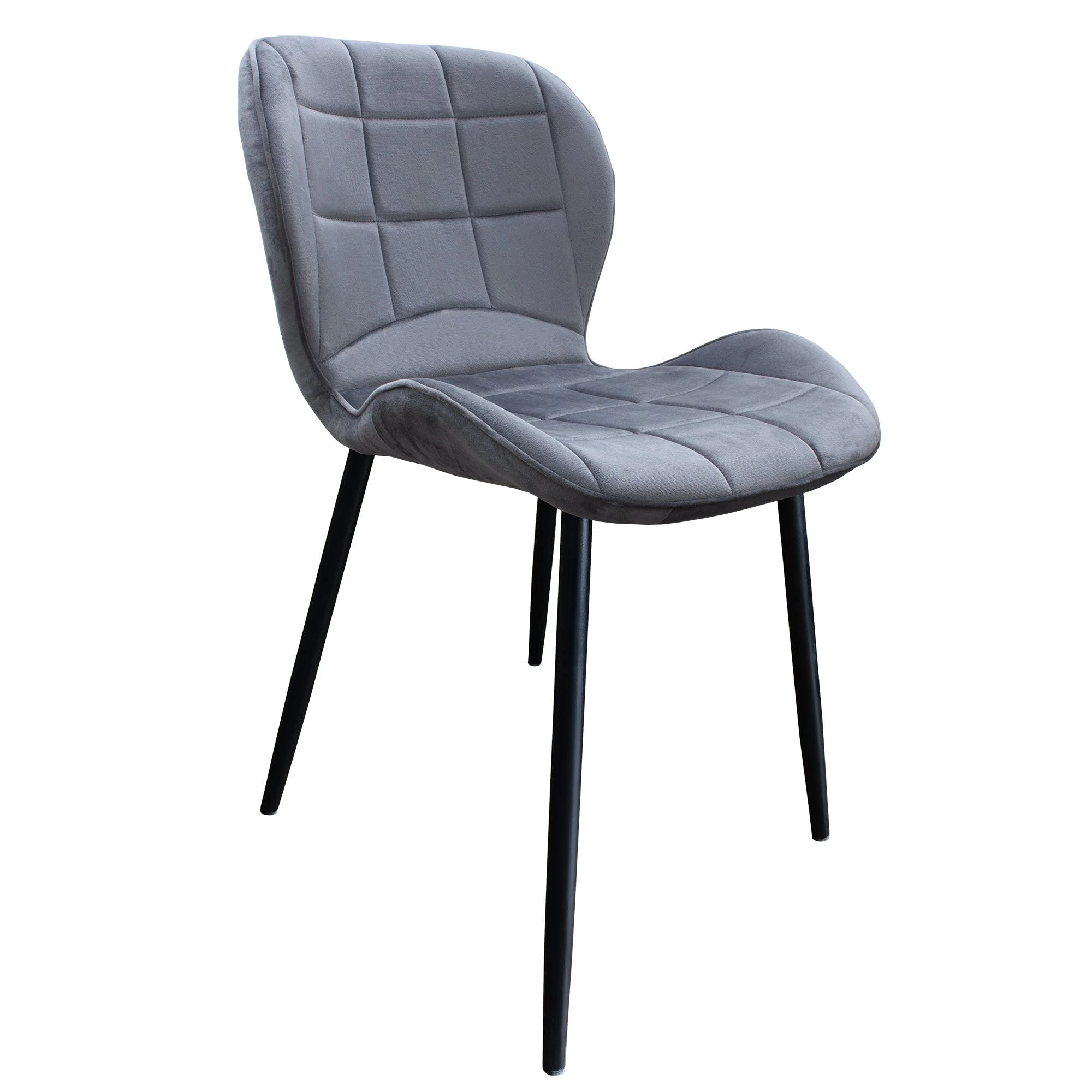 Null Esszimmerstuhl, Küchenstuhl , Mit Einem Samtvelours Bezug Und Einem Metallgestell 1 St. Samt - Hellgrau – Bild 5