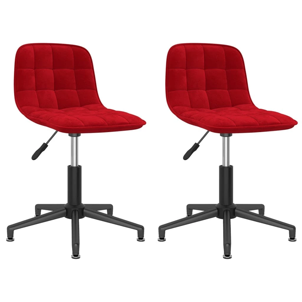 Null VidaXL Esszimmerstühle 4 Stk. Drehbar Weinrot Samt – Bild 5