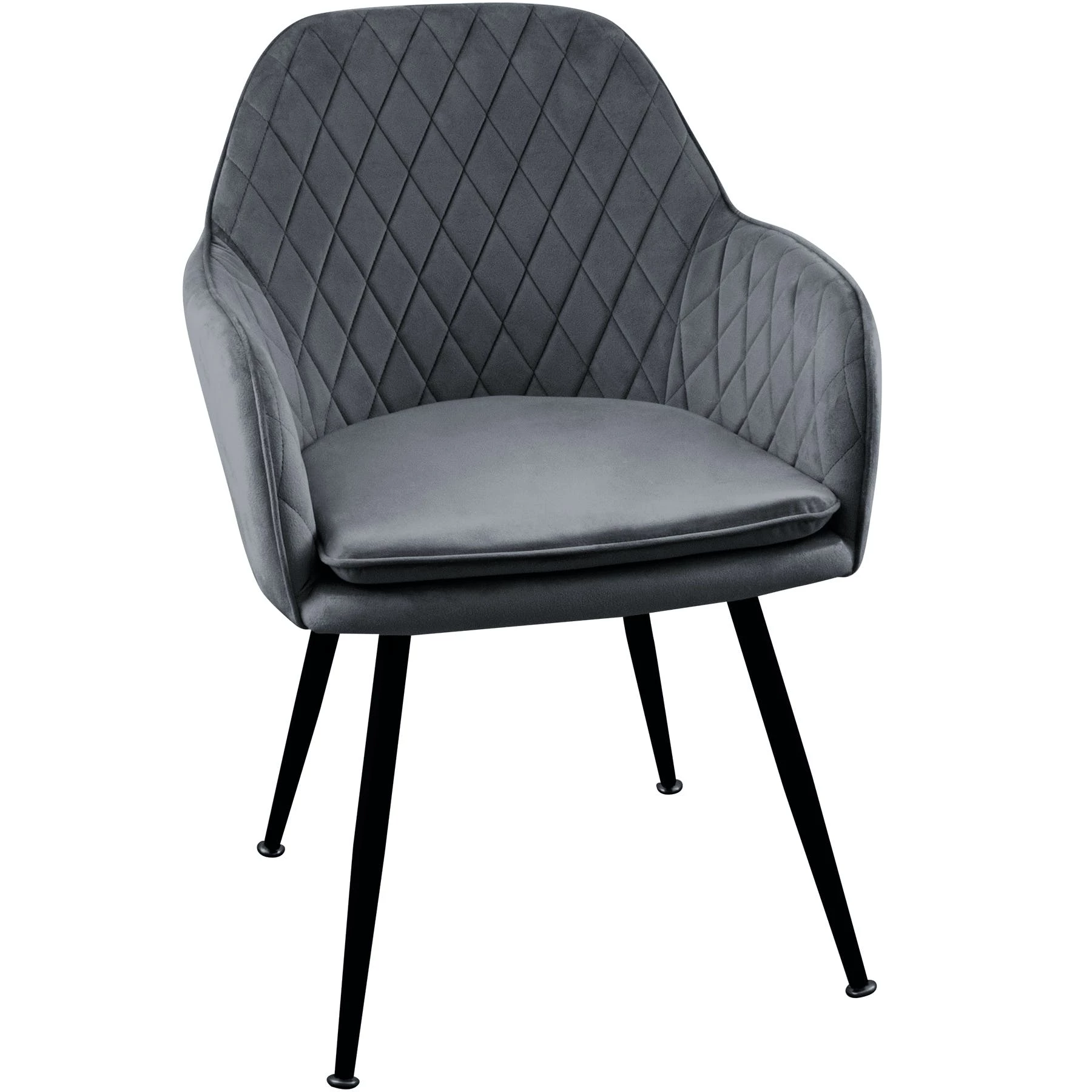 Null Esszimmerstühle Design Stuhl Mit Arm-Rücklehne Wohnzimmerstuhl Polsterstuhl Samt 1 St. Schwarz – Bild 2