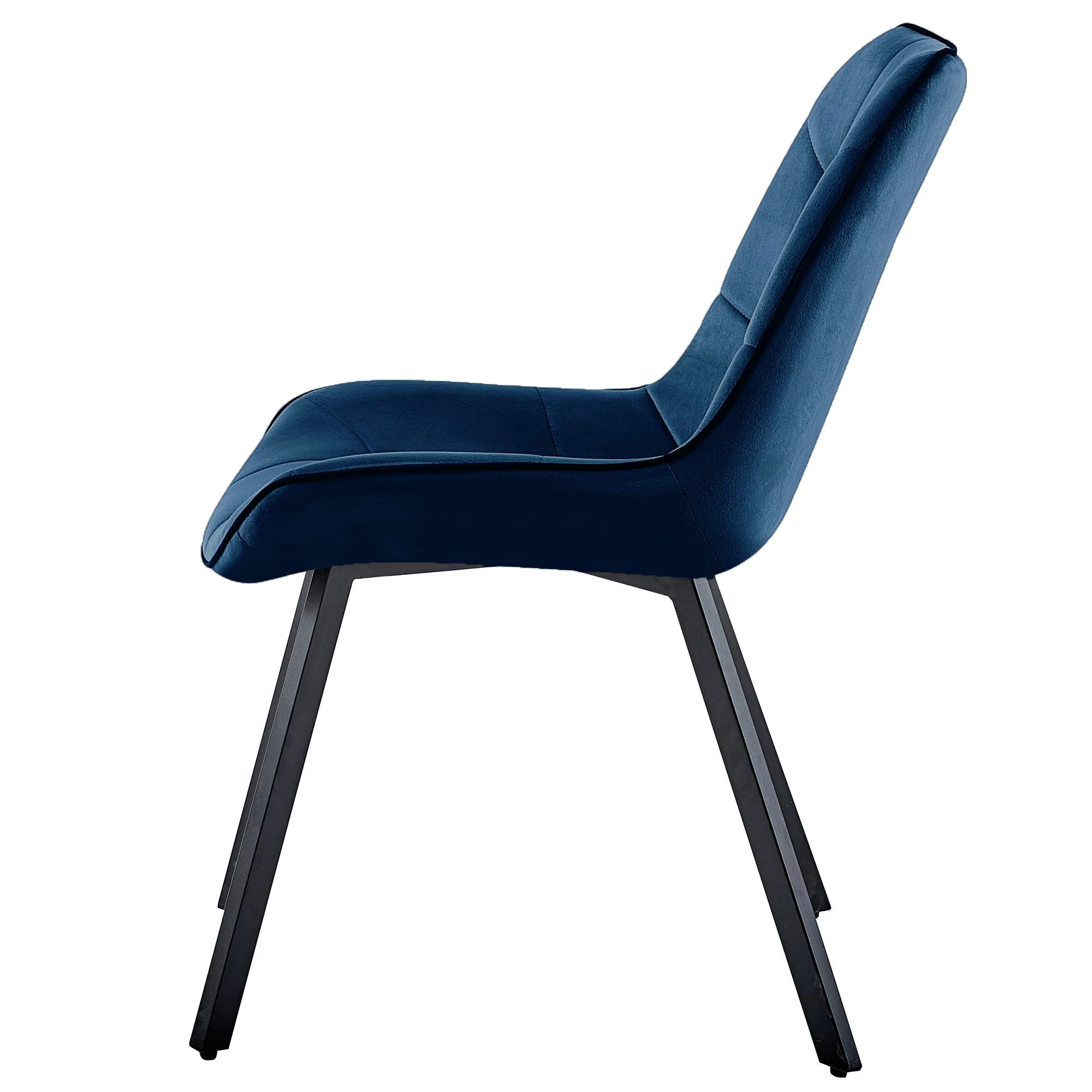 Null Samtstühle Stoffstühle Polsterstuhl Esszimmerstühle Küchenstühle Aus Samt Metallbeine 1 St. Dunkelblau – Bild 4