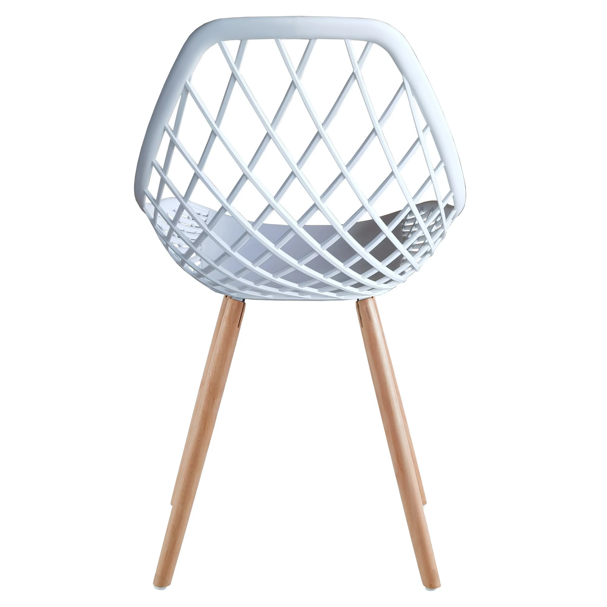 Null 2er 4er Set Design Kunststoffstuhl Küchenstuhl Esszimmerstuhl Gartenstuhl Stuhl Holzbein 4 St. Weiß – Bild 7