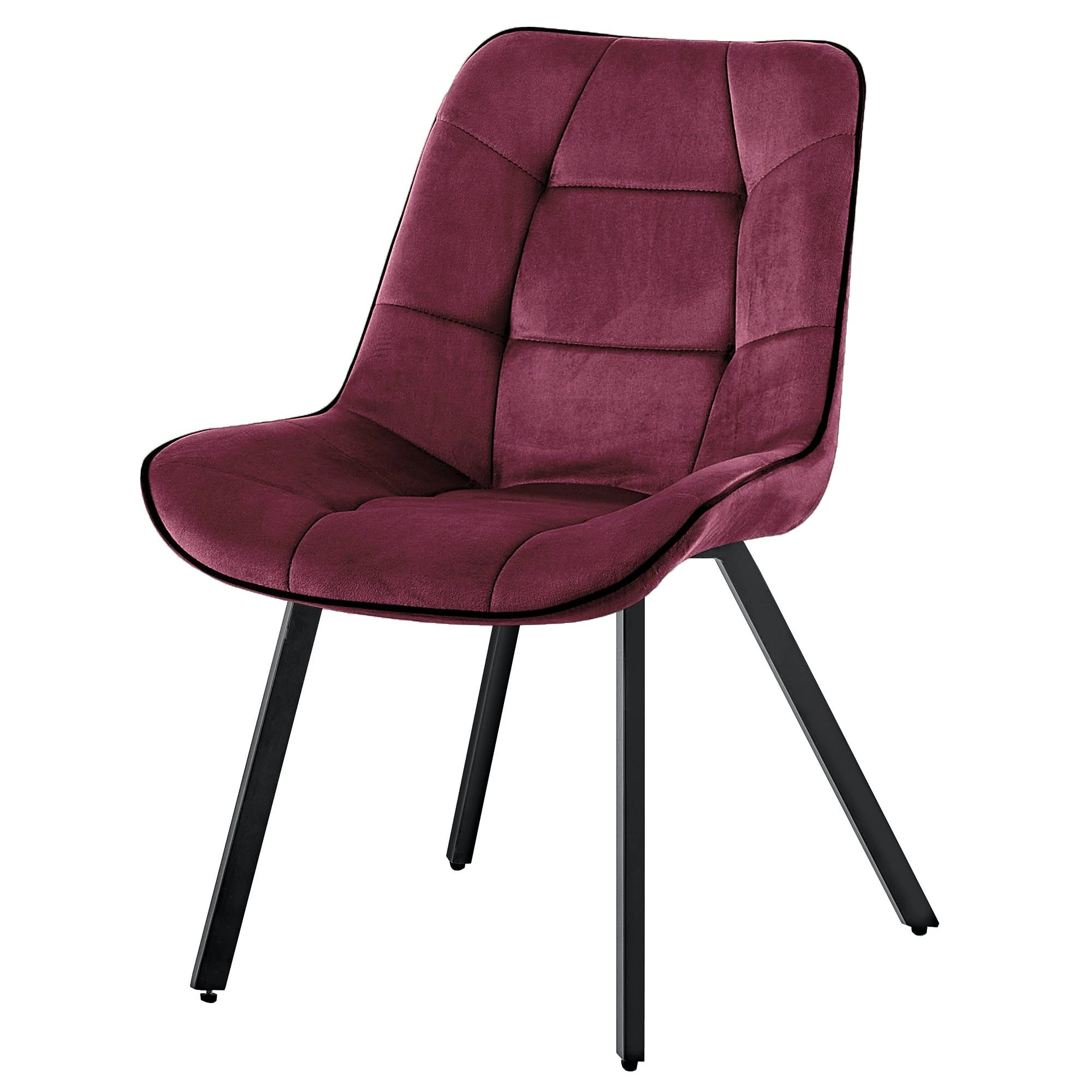 Null Samtstühle Stoffstühle Polsterstuhl Esszimmerstühle Küchenstühle Aus Samt Metallbeine 4 St. Bordeaux – Bild 3