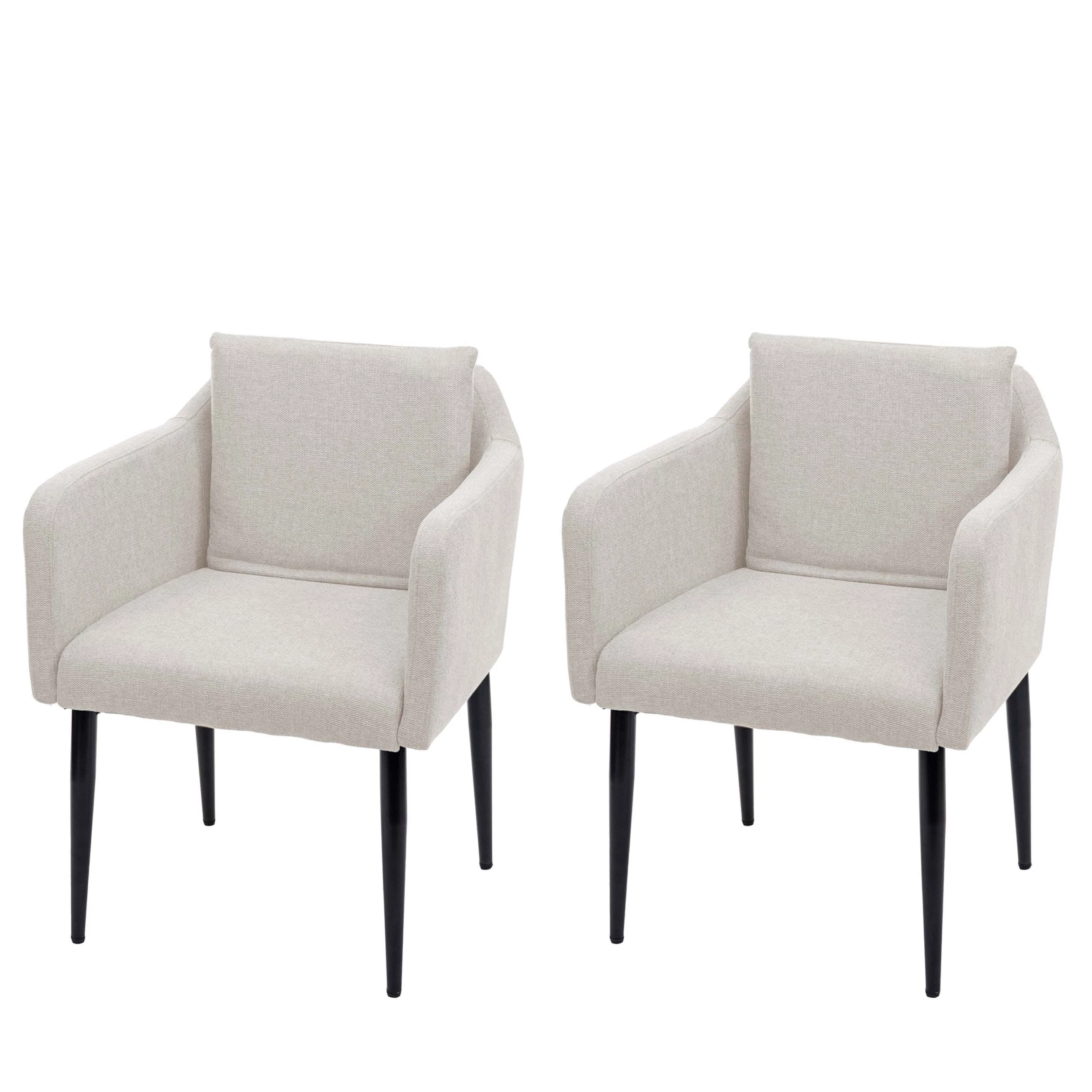 Null Esszimmerstuhl HWC-H93, Küchenstuhl Lehnstuhl Stuhl ~ Stoff/Textil Creme-beige – Bild 2