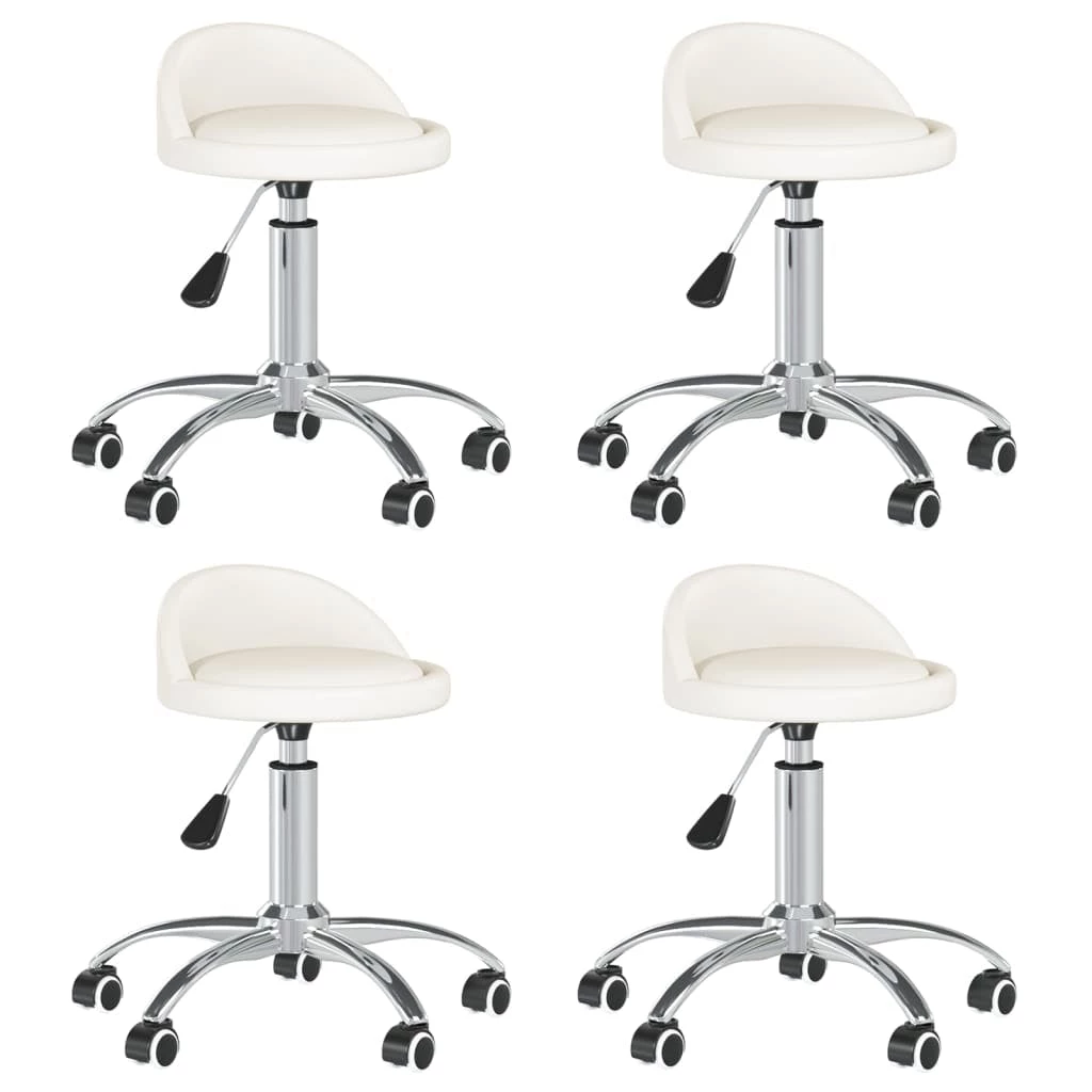 Null VidaXL Esszimmerstühle 4 Stk. Drehbar Weiß Kunstleder – Bild 4