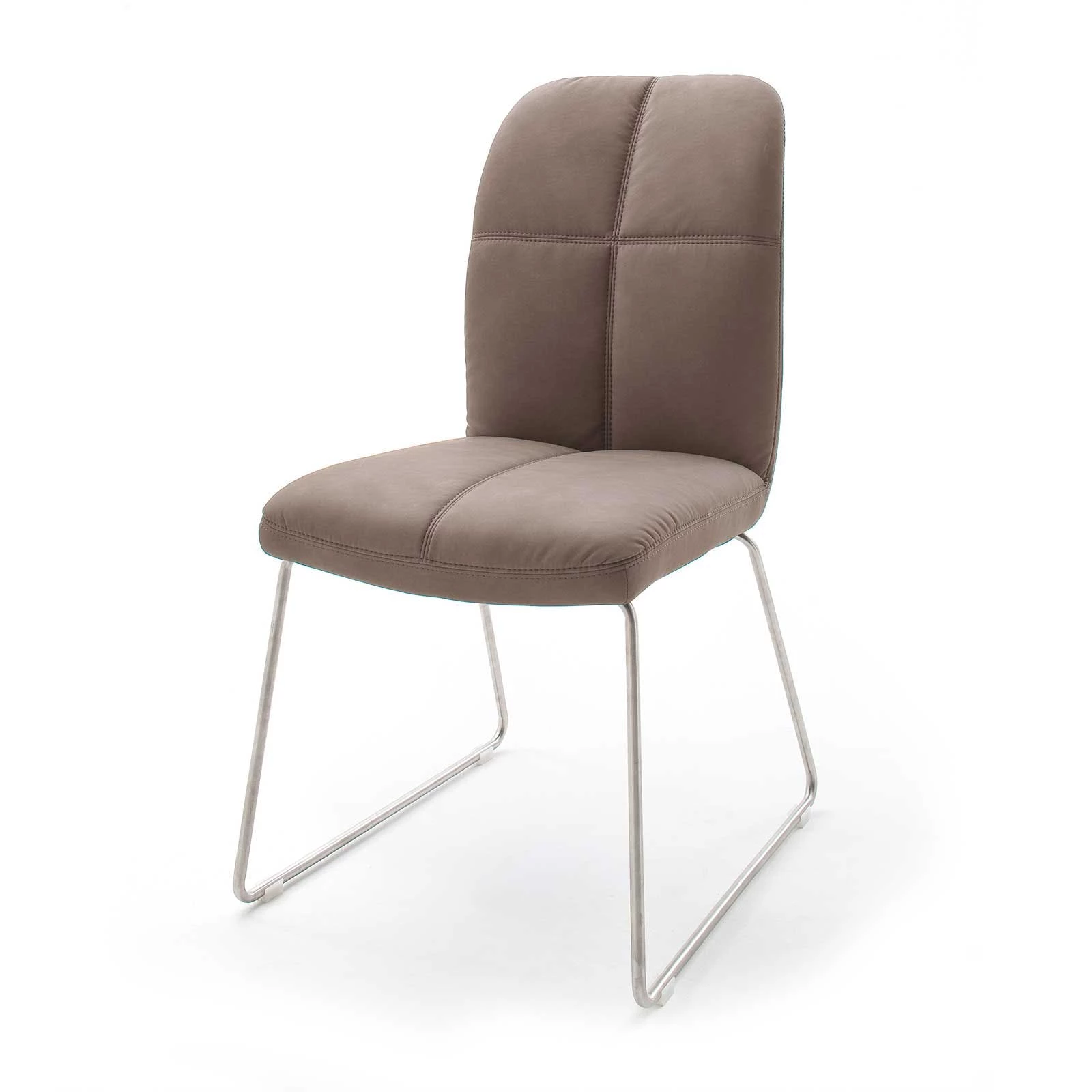 Null Stuhl 2er Set In Braun X- Kufengesgtell In Anthrazit Lackiert – Bild 5