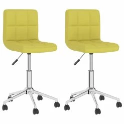 Null VidaXL Esszimmerstühle 2 Stk. Drehbar Grün Stoff
