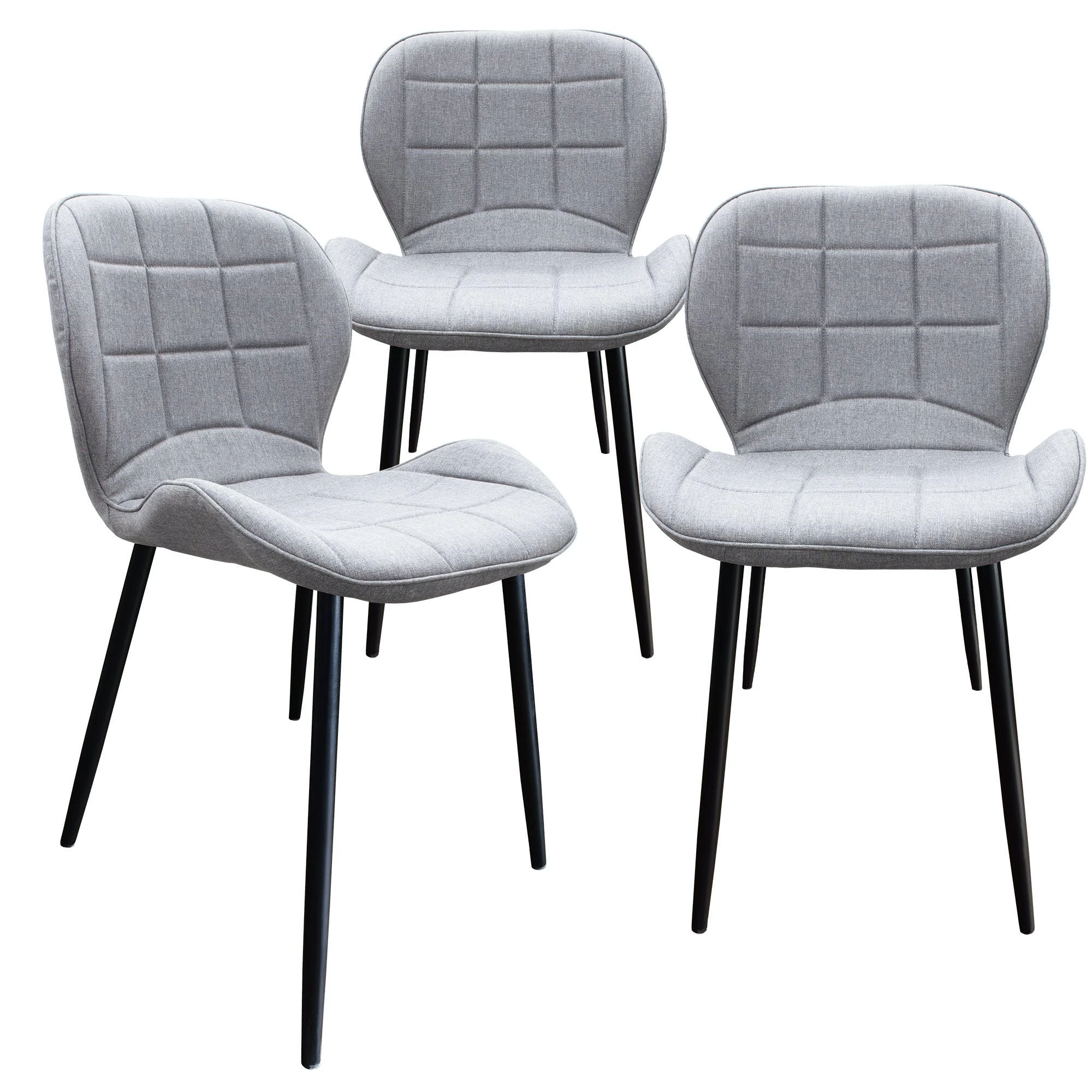 Null Esszimmerstuhl, Küchenstuhl , Mit Einem Samtvelours Bezug Und Einem Metallgestell 1 St. Stoffbezug - Grau – Bild 2