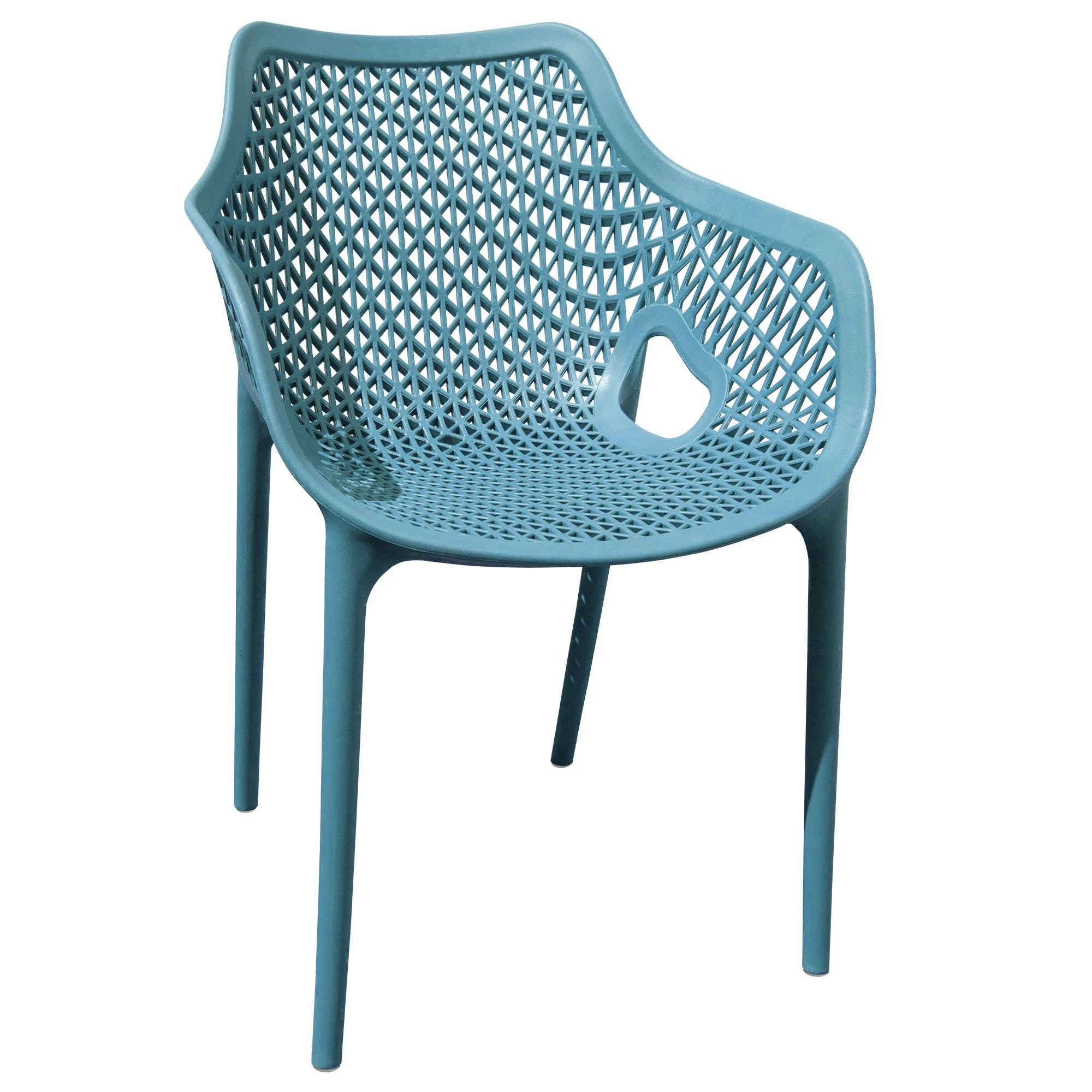 Null Gartensessel Gartenstuhl Kunststoff Stapelstuhl Armlehne Küchenstuhl Bistrostuhl 1 St. Türkis