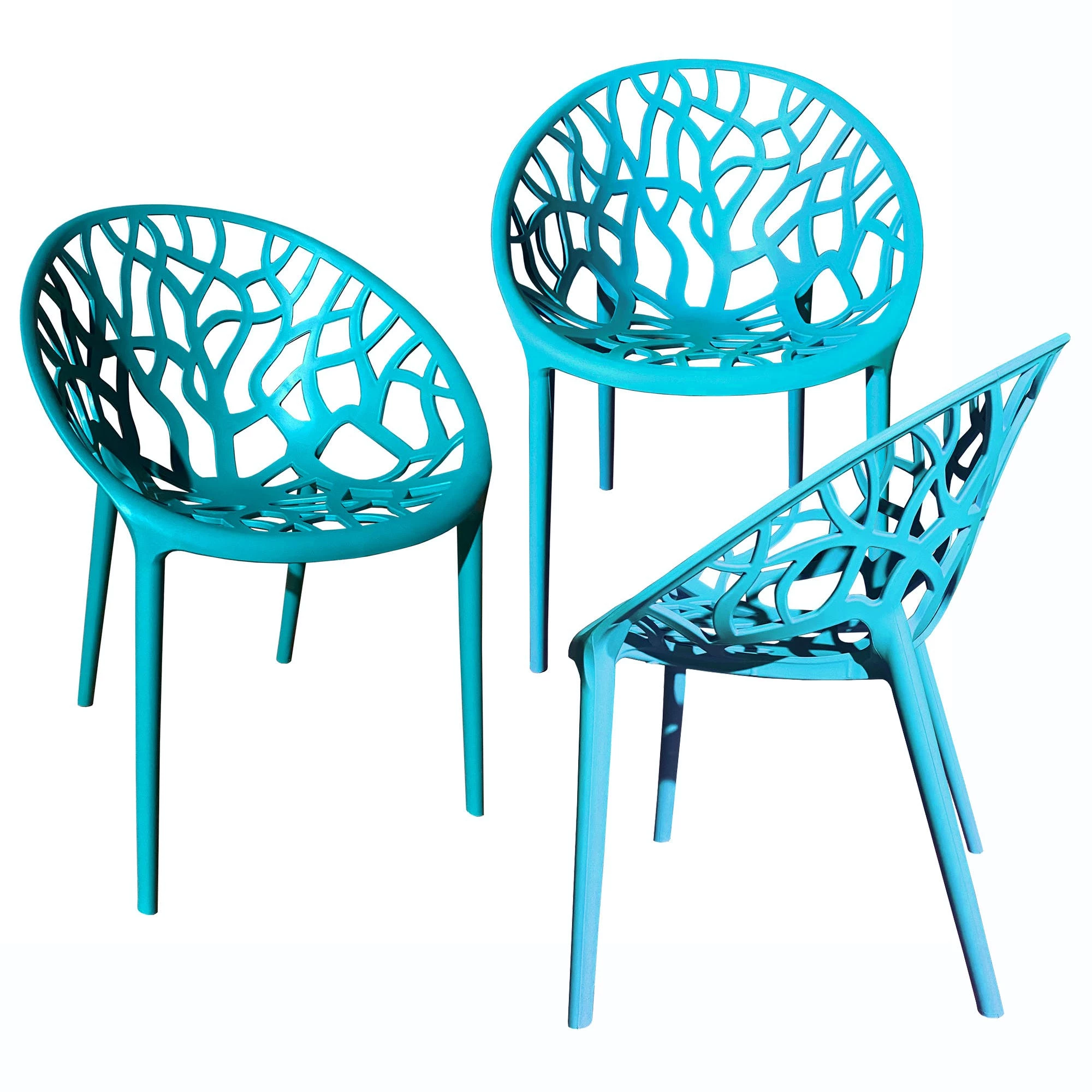 Null Gartenstuhl Kunststoff Stapelstuhl Bistrostuhl Küchenstuhl Stuhl Stapelbar 1 St. Blau – Bild 4