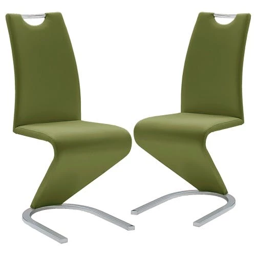 Null Raburg 2er-Set Esszimmerstuhl AMADO In GRAU, Kunstleder, Gestell CHROME – Bild 3