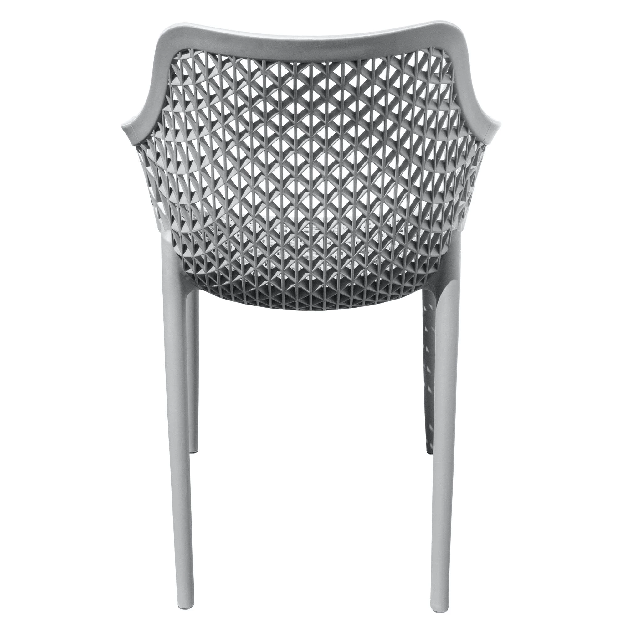 Null Gartensessel Gartenstuhl Kunststoff Stapelstuhl Armlehne Küchenstuhl Bistrostuhl 2 St. Grau – Bild 6