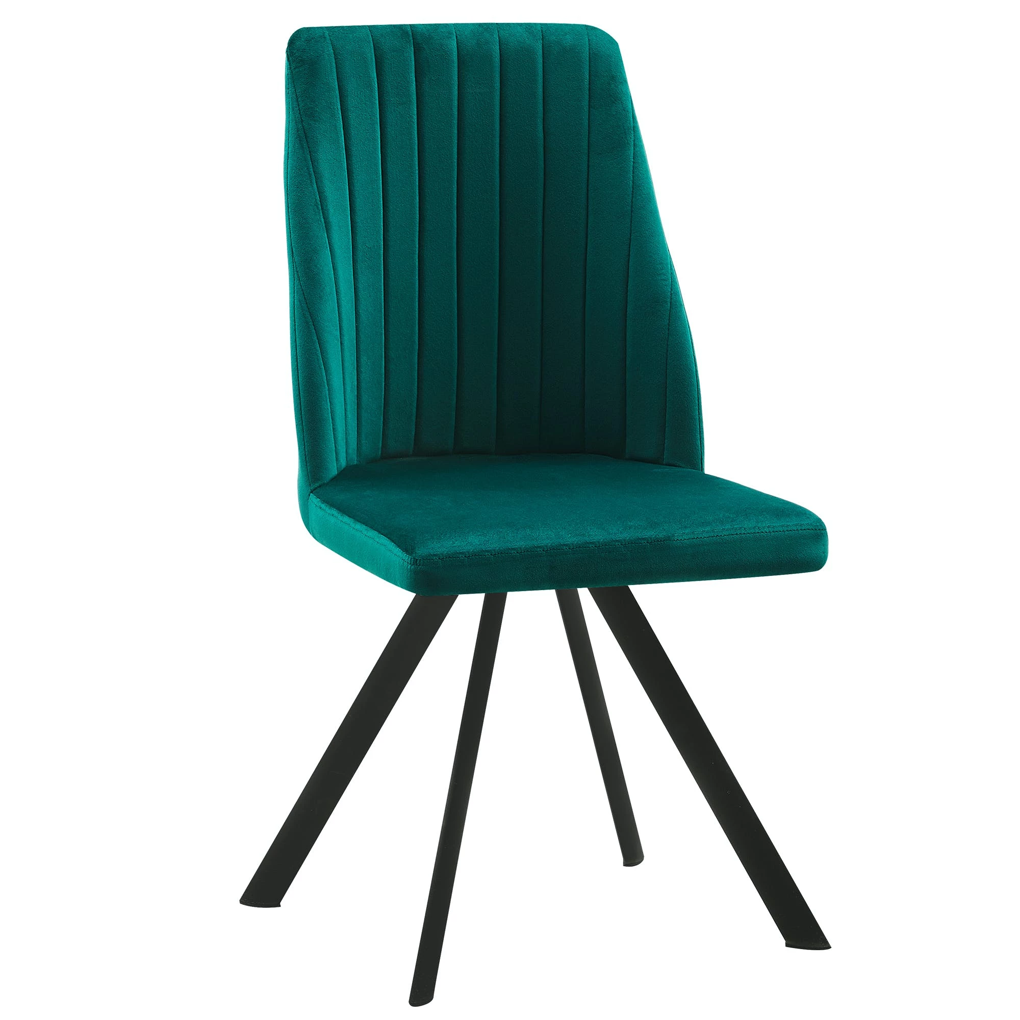 Null Esszimmerstühle Küchenstuhl Polsterstuhl Design Stuhl Mit Rückenlehne, Mit Sitzfläche Aus Samt, Gestell Aus Metall 1 St. Schwarz – Bild 3