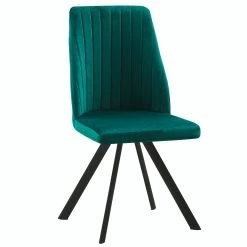 Null Esszimmerstühle Küchenstuhl Polsterstuhl Design Stuhl Mit Rückenlehne, Mit Sitzfläche Aus Samt, Gestell Aus Metall 1 St. Grün