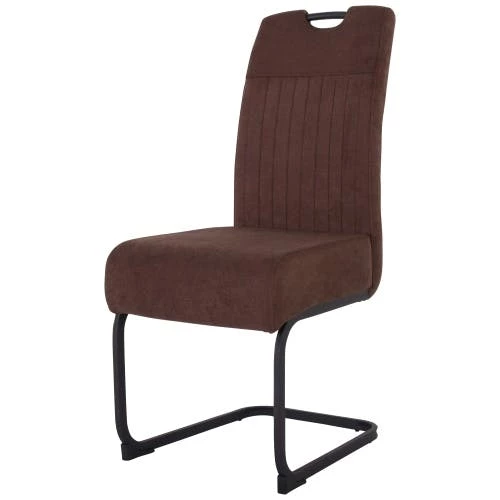 Null Raburg Louming 2er Set Freischwinger MARGIE, Stoff, Braun, Gestell: Schwarz – Bild 6