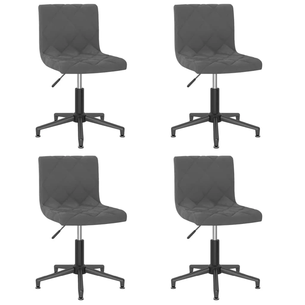 Null VidaXL Esszimmerstühle 4 Stk. Drehbar Dunkelgrau Samt – Bild 3