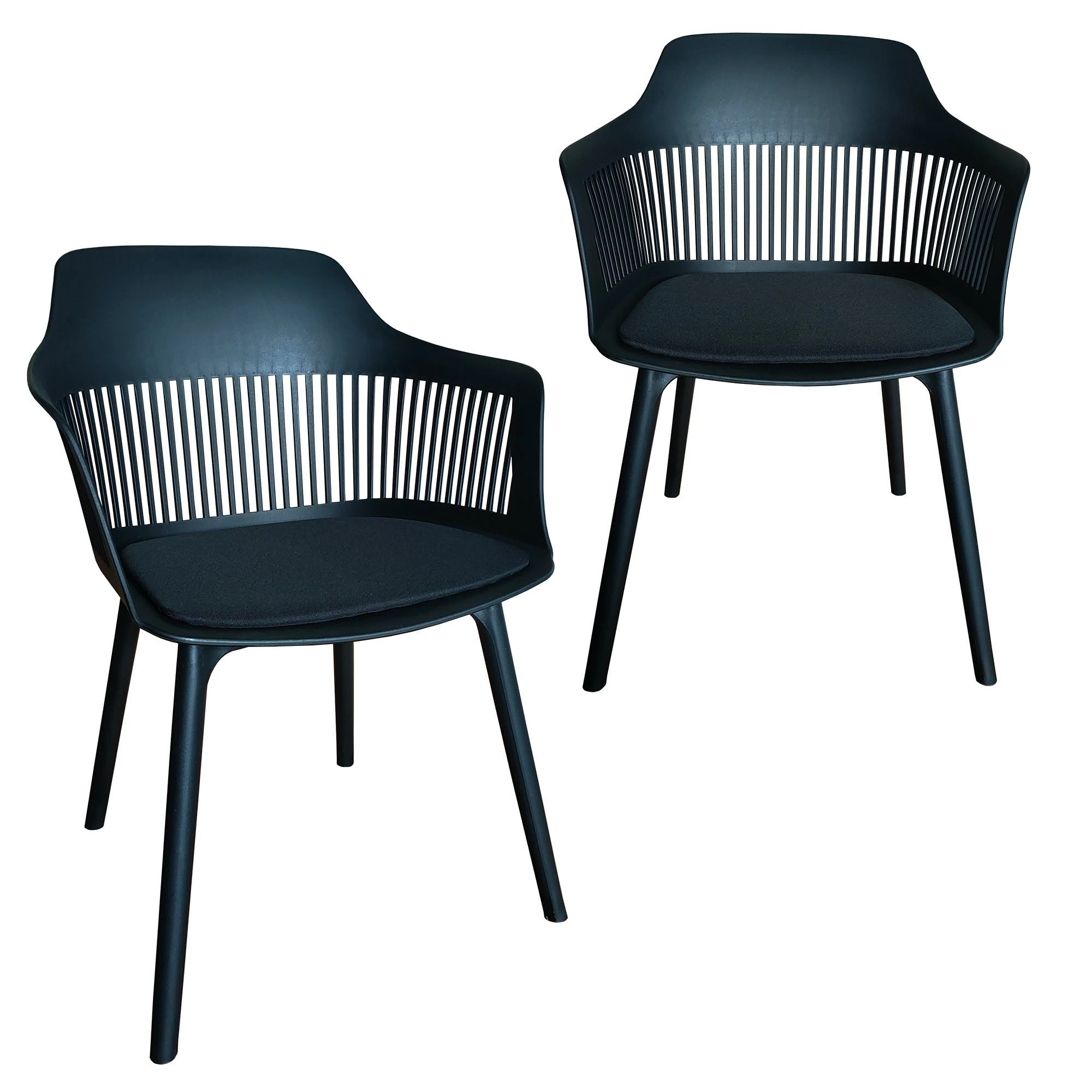 Null Trisens Moderner Gartenstuhl In Eleganter Optik - Bequeme Esszimmerstühle Pflegeleichte Terrassenmöbel Für Den Außen- Und Innenbereich 1 St. Schwarz – Bild 5