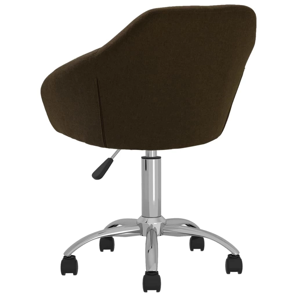 Null VidaXL Esszimmerstühle 2 Stk. Drehbar Dunkelbraun Stoff – Bild 7