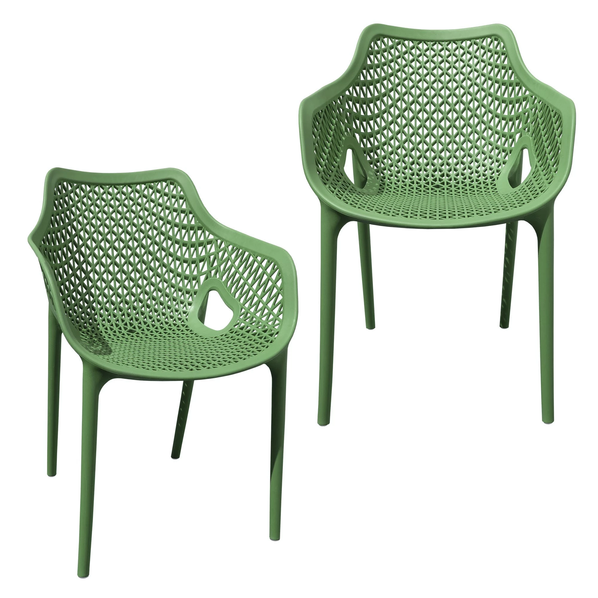 Null Gartensessel Gartenstuhl Kunststoff Stapelstuhl Armlehne Küchenstuhl Bistrostuhl 2 St. Grau – Bild 5