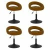 Null VidaXL Esszimmerstühle 4 Stk. Drehbar Braun Samt