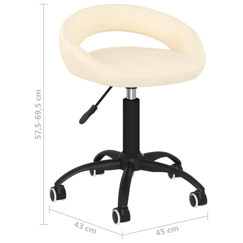 Null VidaXL Esszimmerstühle 4 Stk. Drehbar Creme Samt – Bild 6
