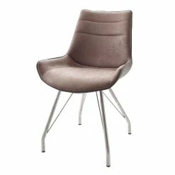 Null Stuhl Danita B Cappuccino + 4 Fuß Gestell Im 2er Set