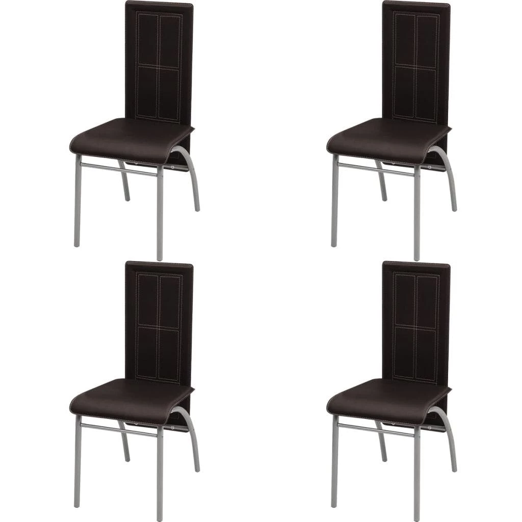 Null VidaXL Esszimmerstühle 4 Stk. Grün Kunstleder – Bild 5