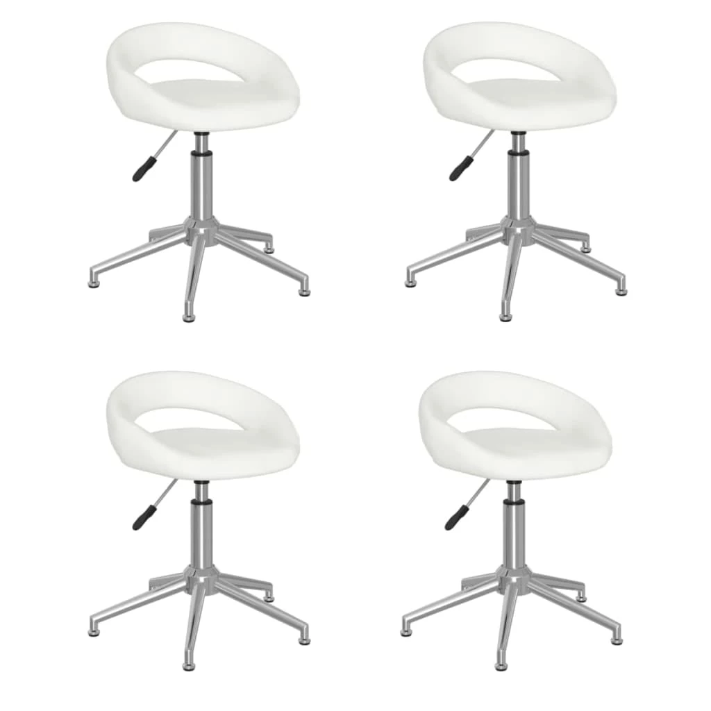 Null VidaXL Esszimmerstühle 4 Stk. Drehbar Weiß Kunstleder – Bild 5