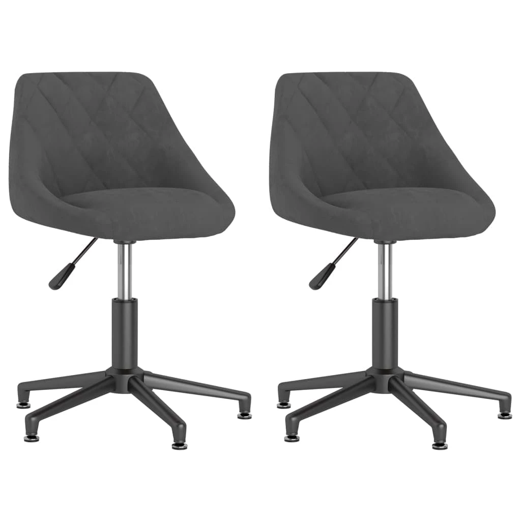 Null VidaXL Esszimmerstühle 2 Stk. Drehbar Dunkelgrau Samt – Bild 4