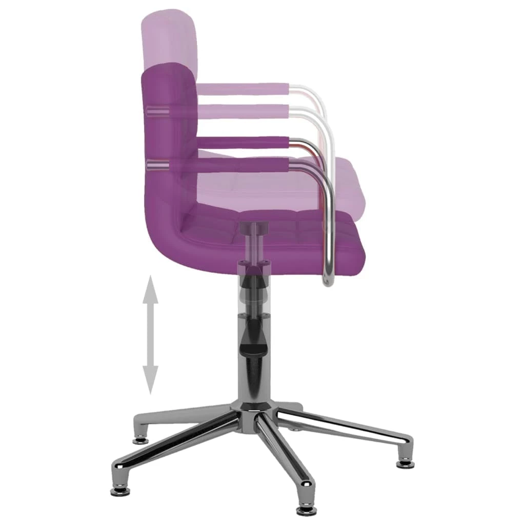 Null VidaXL Esszimmerstühle 2 Stk. Drehbar Lila Kunstleder – Bild 6